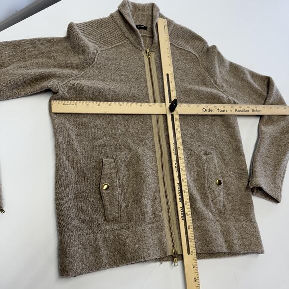 J.Crew Sweater Womens Medium Beige Full Zip Mock Neck Knit Cardigan Jacket 32804 - Picture 5 of 7